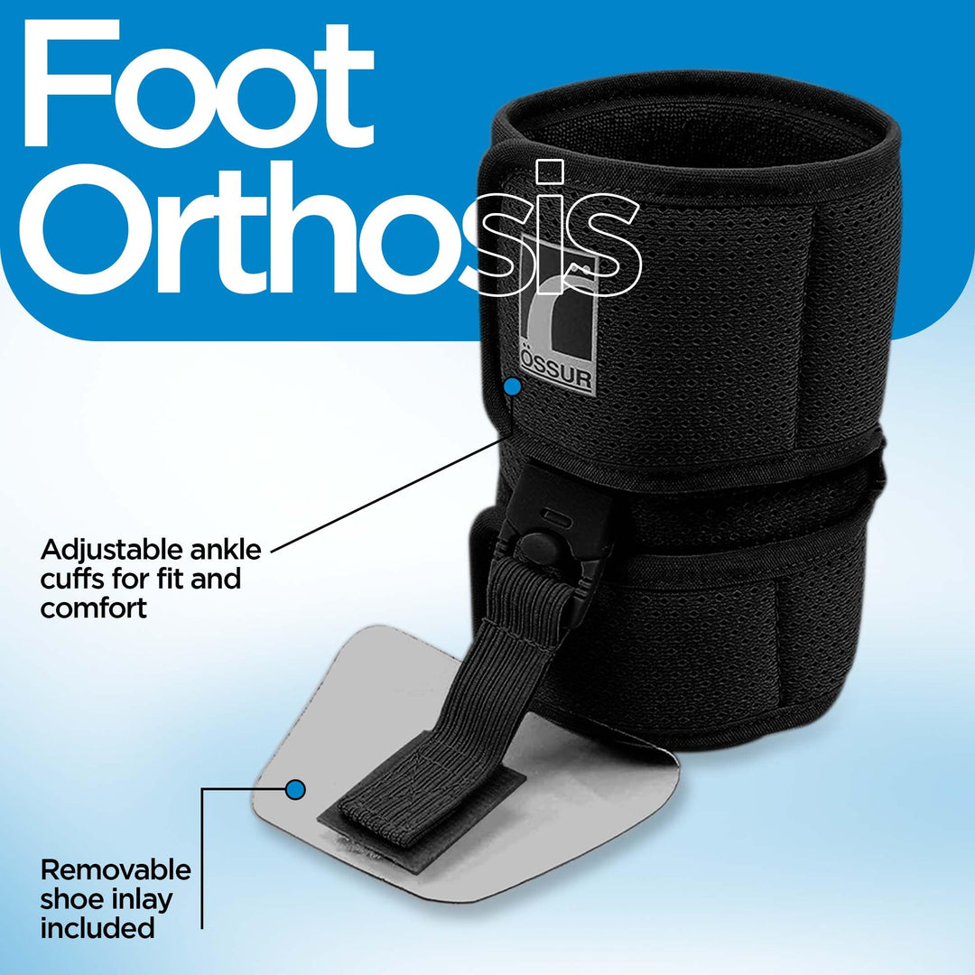 Ankle Brace, Foot Brace | AFO Foot Drop Brace for Drop Foot Support | Lightweight, Adjustable Wrap for All-Day Comfort | Breathable Material for All Day Walking (Black, Medium)