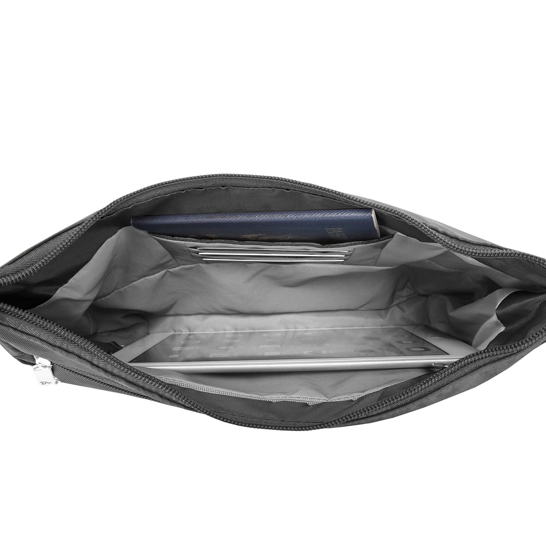 Anti-Theft Cross-Body Bucket Bag, Black, One Size