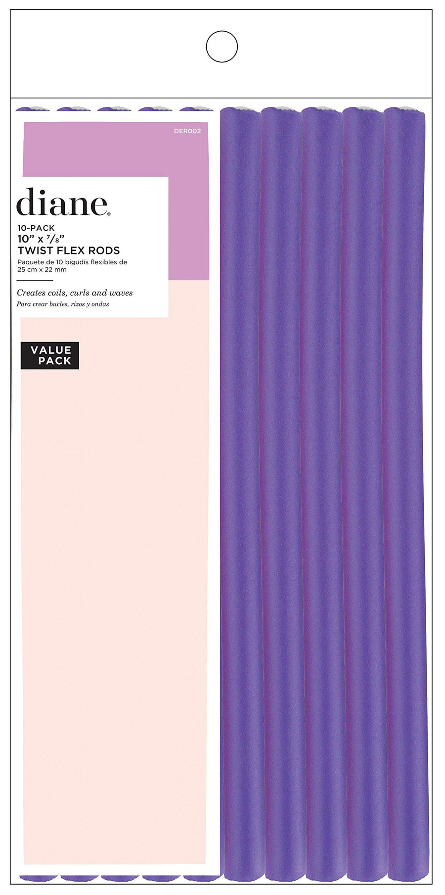 Der002 Twist-flex Rods, Purple, 10 Inch