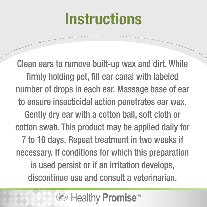 Healthy Promise Soothing Aloe Ear Mite Remedy Solution for Cats, Odor Reducing & Itch Relief, 0.75 Fl. Oz.