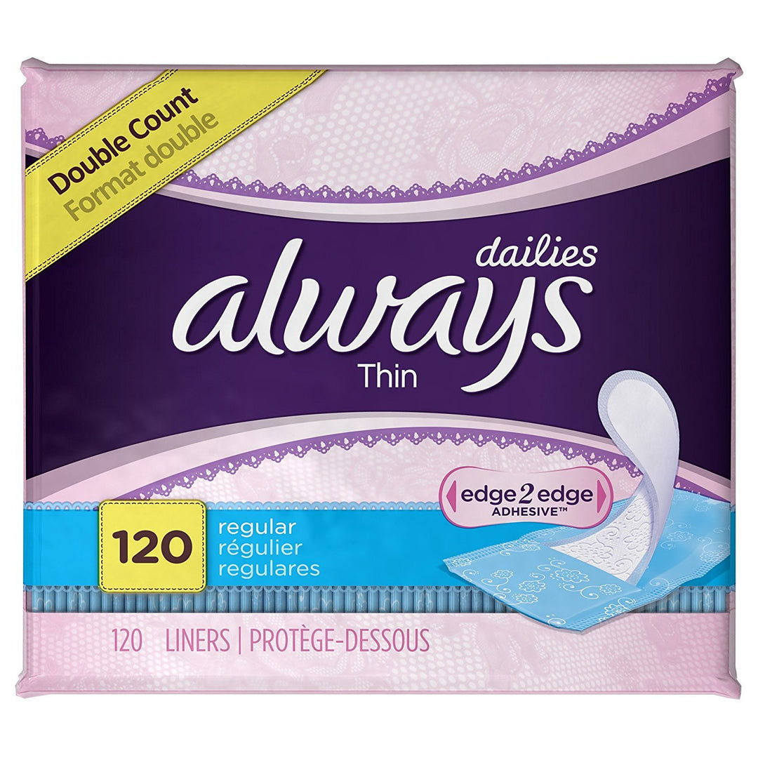 Pantiliner Thin Regular Wrapped Unscented 120 (Count pack of 1)
