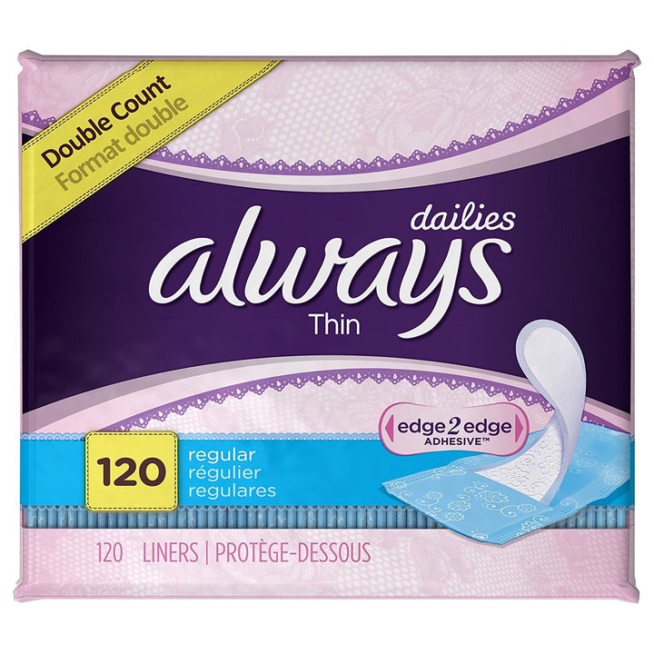 Pantiliner Thin Regular Wrapped Unscented 120 (Count pack of 1)