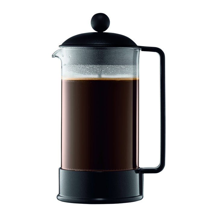 34 oz Brazil French Press Coffee Maker, High-Heat Borosilicate Glass, Black - Made in Portugal