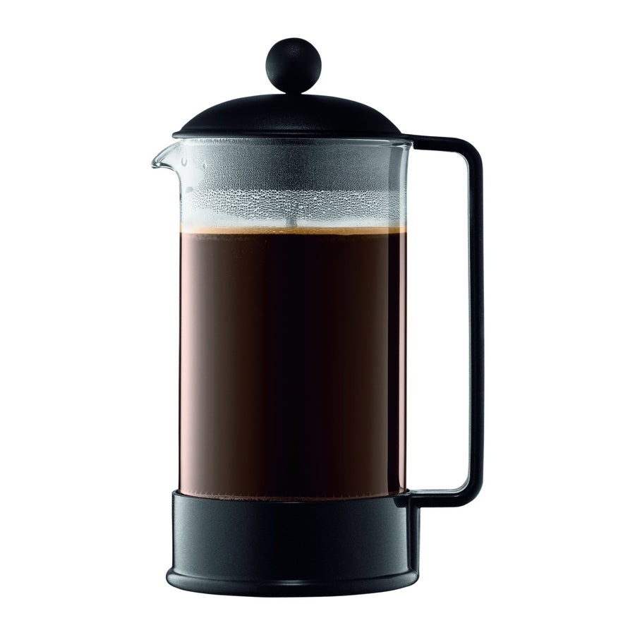 34 oz Brazil French Press Coffee Maker, High-Heat Borosilicate Glass, Black - Made in Portugal