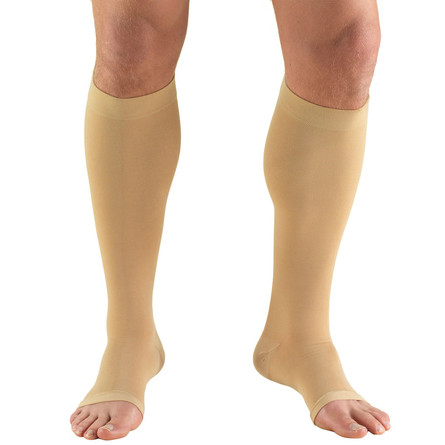 Truform Open Toe, Knee High 20-30 mmHg Compression Stockings, Beige, X-Large