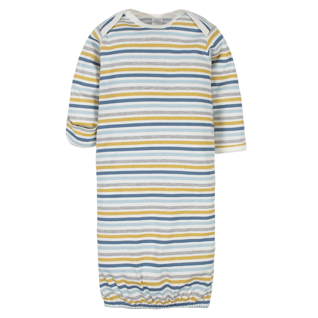 Unisex Baby Boy and Girls 4-Pack Sleeper Gown Dinosaur Blue Preemie