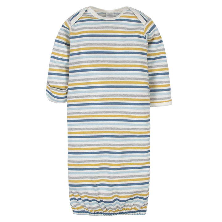 Unisex Baby Boy and Girls 4-Pack Sleeper Gown Dinosaur Blue Preemie