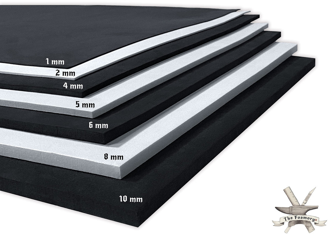 EVA Foam Cosplay - 6mm (1mm to 10mm) - White or Black - 14 x 39 Sheet - Ultra High Density Craft Foam 85 kg/m3 -