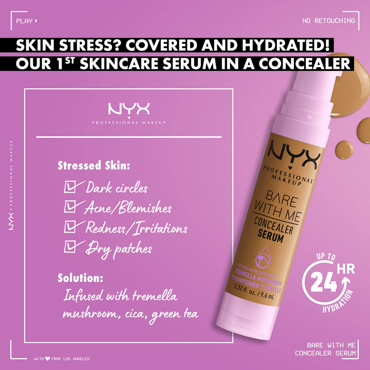 PROFESSIONAL MAKEUP Bare With Me Concealer Serum, Up To 24Hr Hydration - Fair