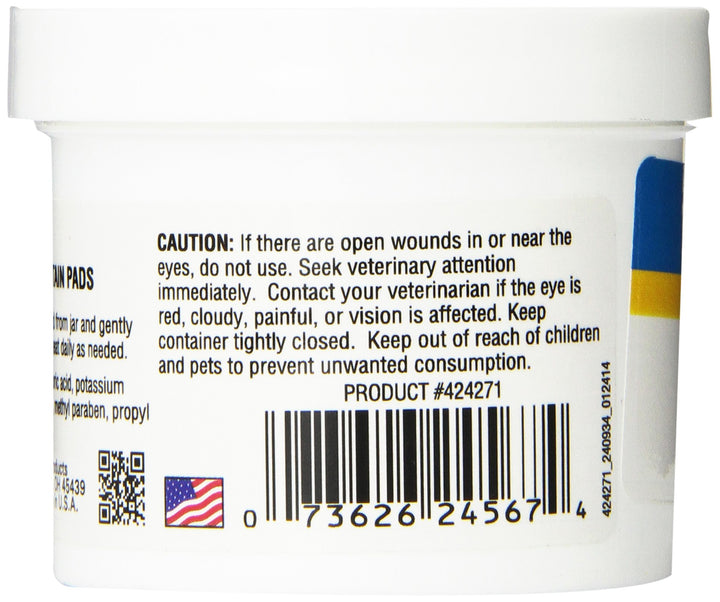 Tear Stain Pads - 90 Count; Eye Care for Dogs and Cats, Soft Pet Wipes for Gently Cleaning Eyes, Sterile Cat and Dog Wipes Formulated to Remove Tear Stains