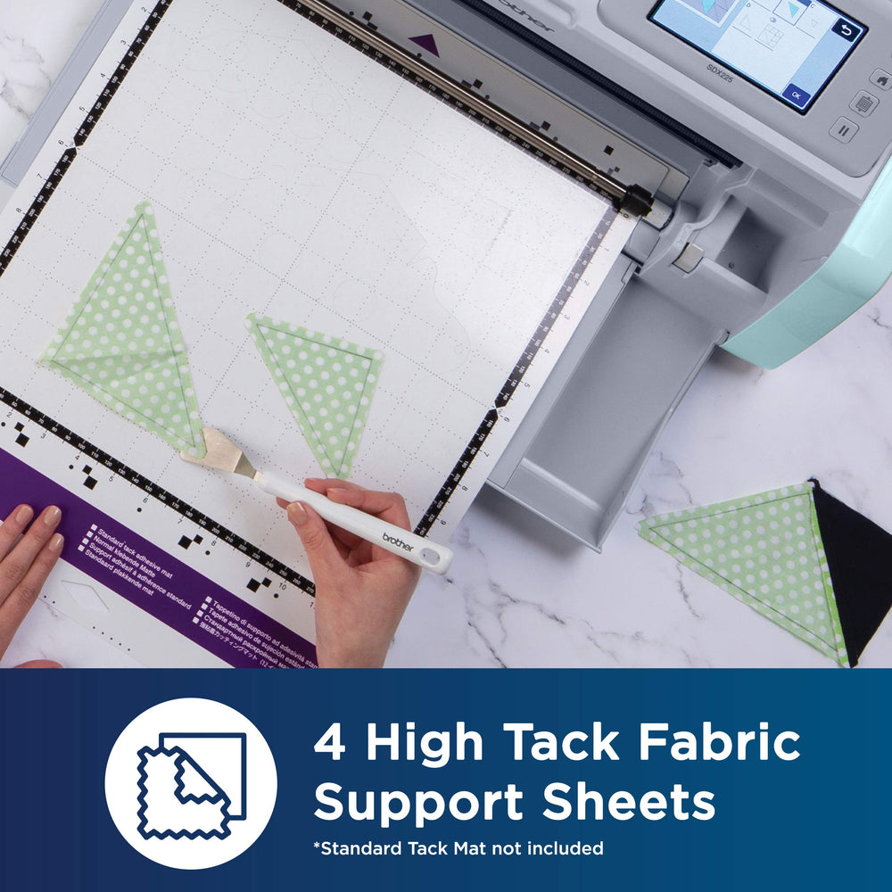 ScanNCut High Tack Fabric Support Sheet CASTBL2, 4 pieces 12 x 12 High Adhesive Sheets for ScanNCut Mats, Use for Cutting Fabric Appliques, Quilting Pieces, Sewing Patterns and More