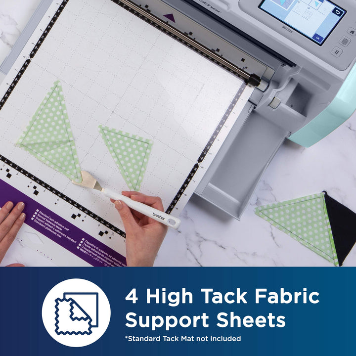 ScanNCut High Tack Fabric Support Sheet CASTBL2, 4 pieces 12 x 12 High Adhesive Sheets for ScanNCut Mats, Use for Cutting Fabric Appliques, Quilting Pieces, Sewing Patterns and More