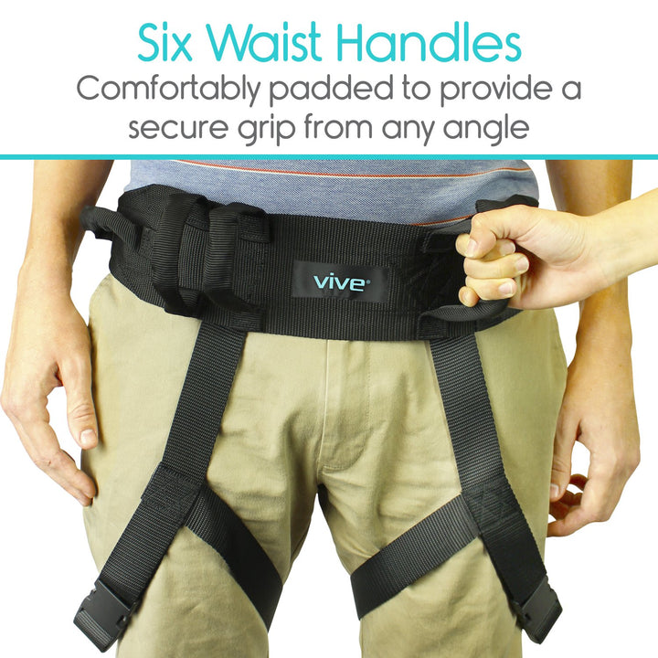 Transfer Belt with Leg Loops - Medical Nursing Safety Gait Assist Device - Bariatrics, Pediatric, Elderly, Occupational and Physical Therapy - Long Strap and Quick Release Metal Buckle - 52 Inch