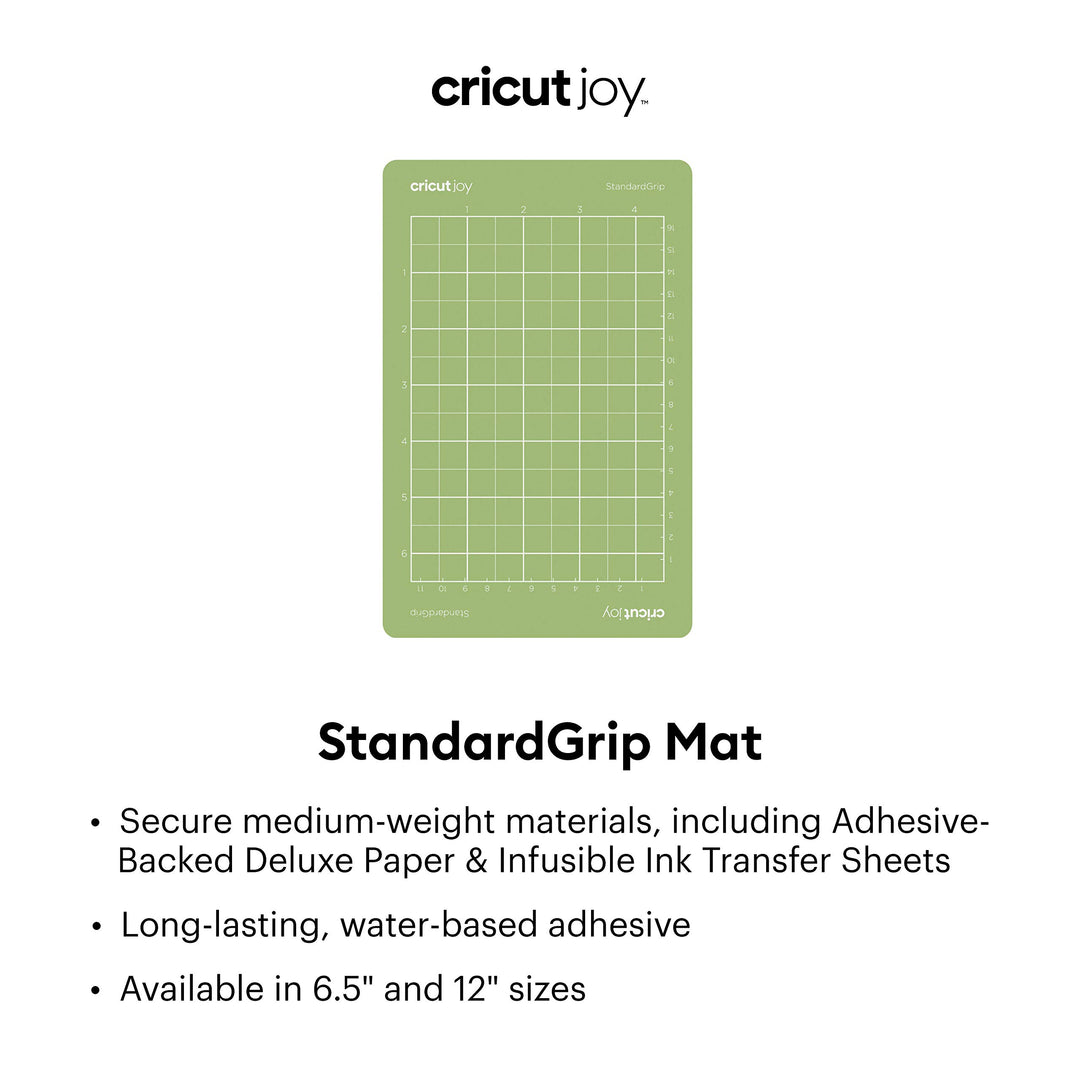 Joy StandardGrip Mat 4.5 x 6.5 Reusable Cutting Mat for Crafts with Protective Film, Use with Cardstock, Iron On, Vinyl and More, Compatible with Joy Machine