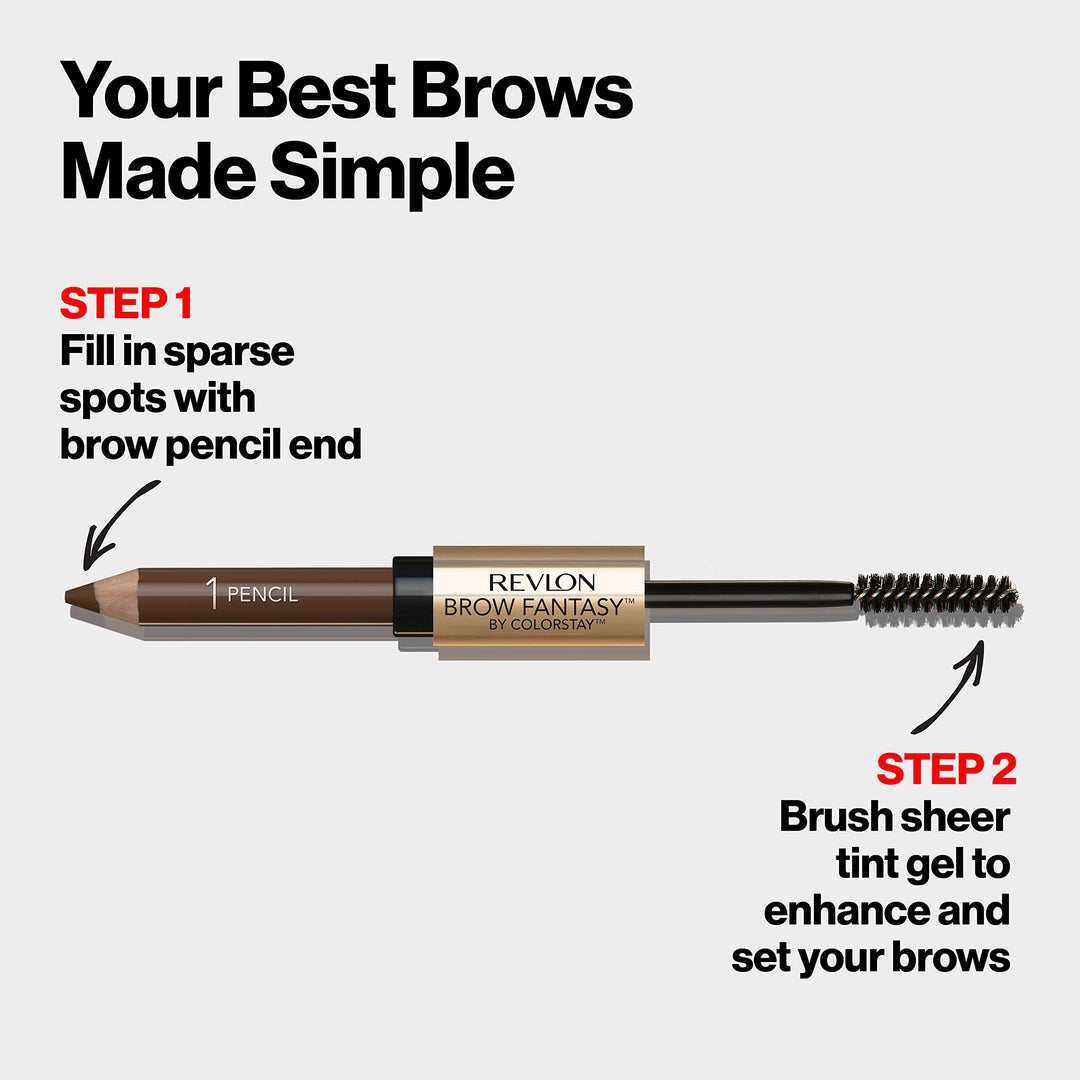 Brow Fantasy Pencil & Gel By Colorstay, Dark Brown