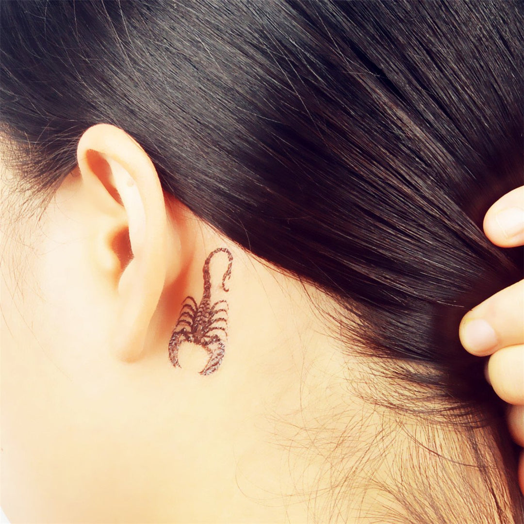 5 Sheets Temporary Tattoo 3D Scorpion for Women Men Lower Back Shoulder Neck Arm