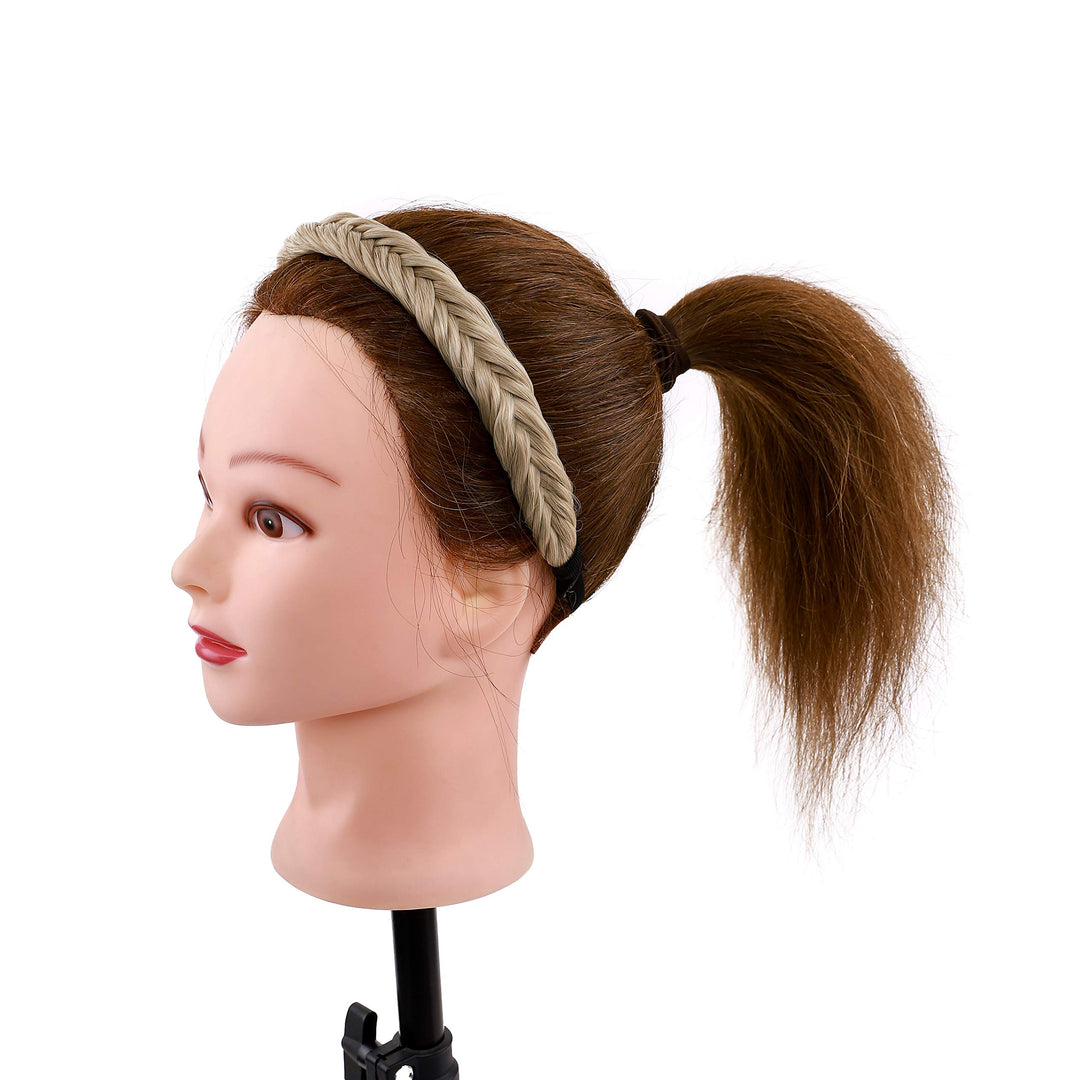 Braids Headband For Women Fishtail Braided Hairband Fishtails Braids Fish Tail Braid Hairband Plaited Braid Headband Synthetic Braid Headband Hairpieces For Girl 45g #4AP27