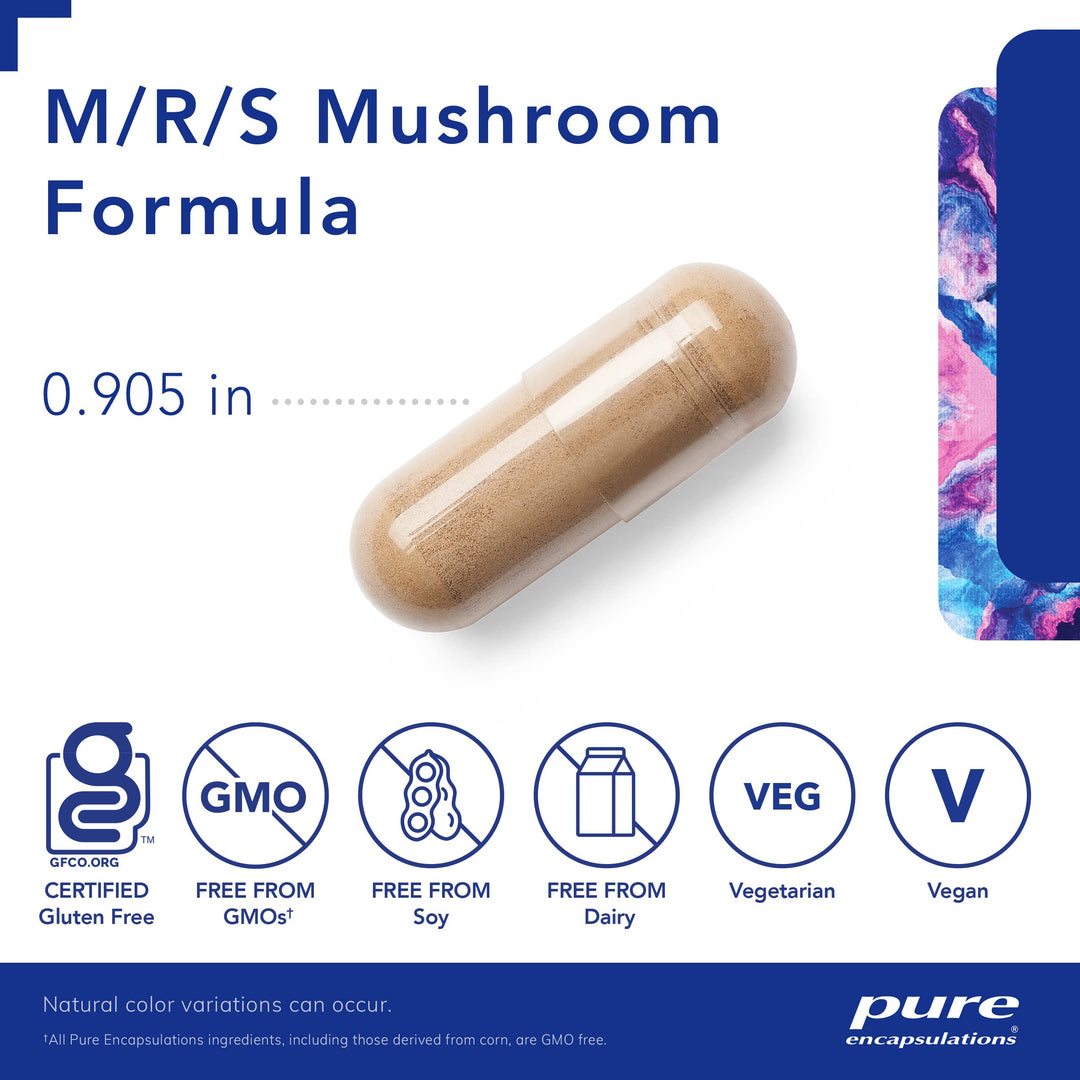 M/R/S Mushroom Formula | Hypoallergenic Supplement Promotes Immune Health and Provides Broad-Spectrum Physiological Support | 120 Capsules