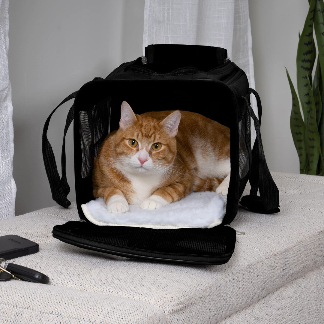 Original Deluxe Travel Pet Carrier, Airline Approved & Guaranteed On Board - Black, Medium