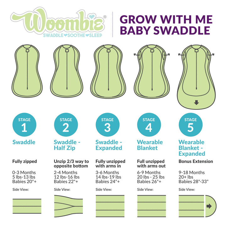 Grow with Me Air Baby Swaddle, Convertible Swaddle Fits Babies 0-9 Months, Expands to Wearable Blanket for Babies up to 18 Months, Twilight