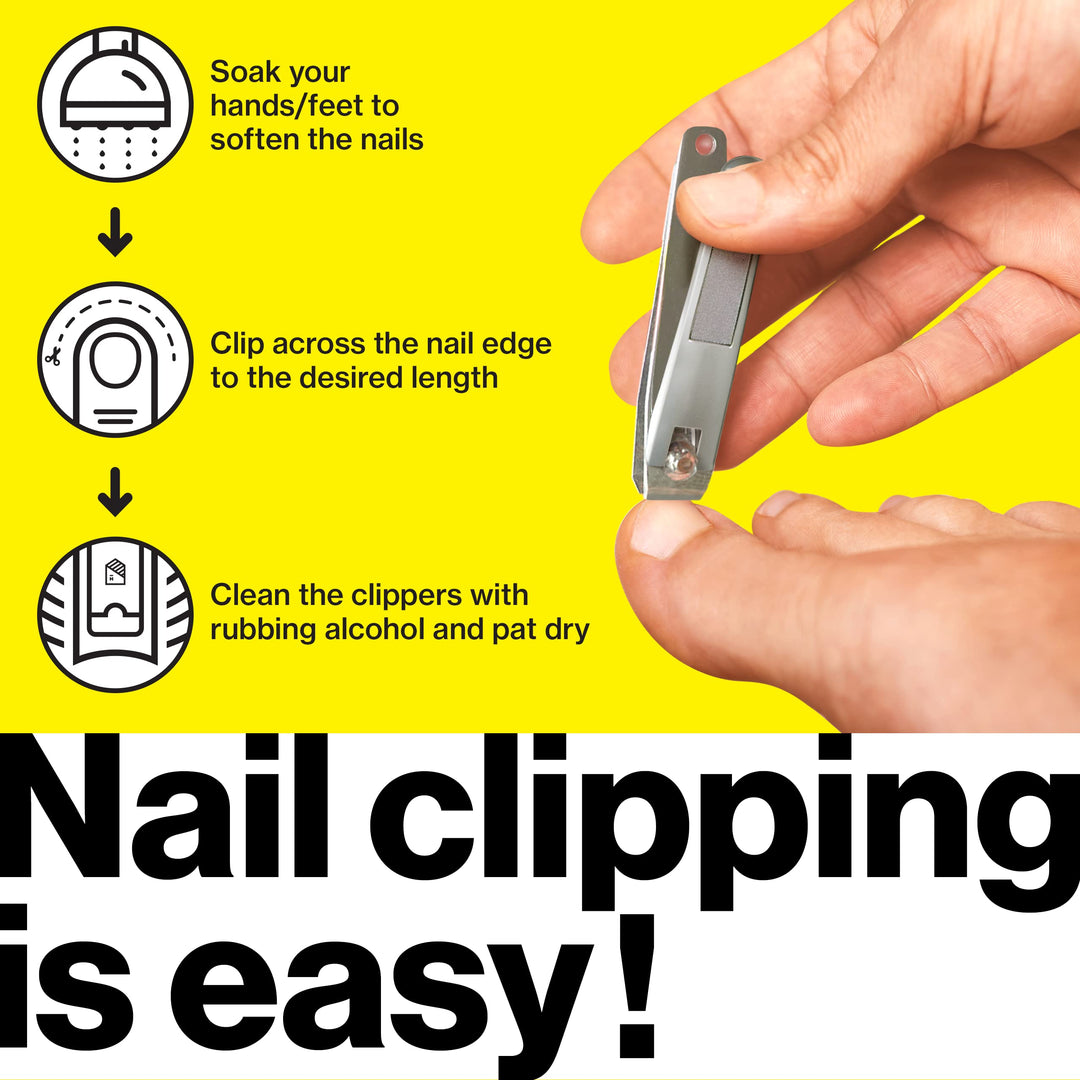 Nail Clippers Set - 2 Pack Stainless Steel, Professional Fingernail & Toenail Clippers for Thick Nails (Straight & Curved)