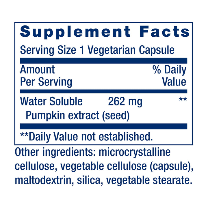 Water-Soluble Pumpkin Seed Extract, Promotes Prostate & Urinary Tract Health, Bladder Health Support, Men, Women, Gluten-Free, Non-GMO, Vegetarian, 60 Capsules