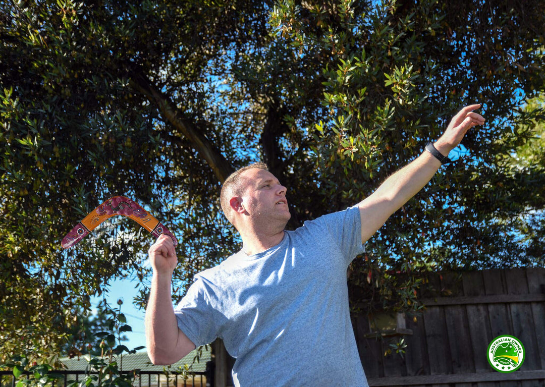 Large 18'' Wood Boomerang for Kids and Adults