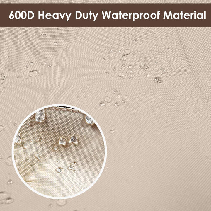 Heavy Duty Patio Sofa Cover, 100% Waterproof 3-Seater Outdoor Sofa Cover,Lawn Patio Furniture Covers with Air Vent and Handle,93 Wx 40 Dx 35 H,Beige&Brown