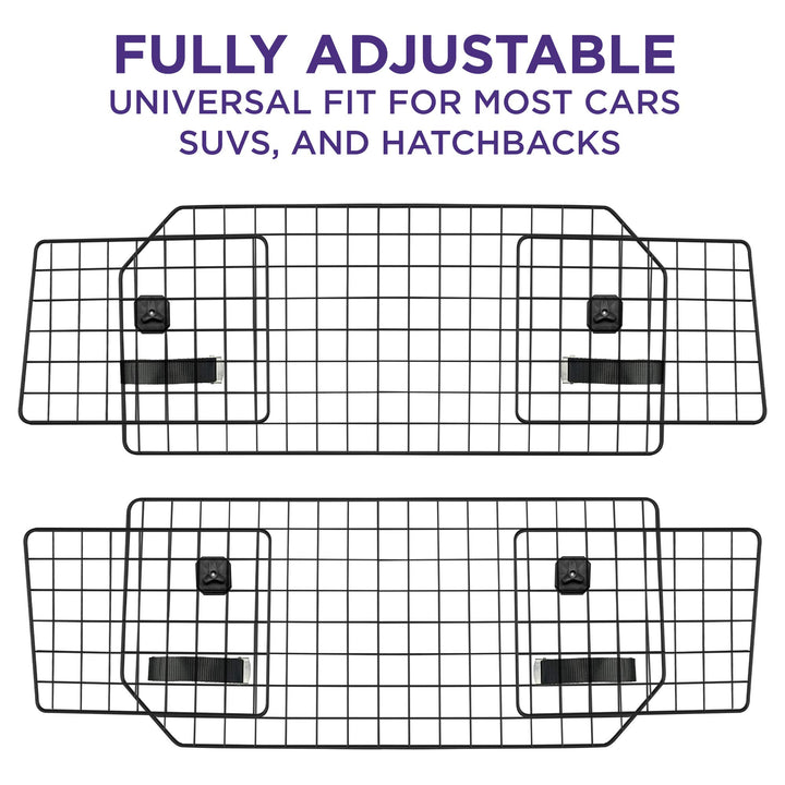 Dog Car Barrier for SUV's, Cars, Vehicles, & Trucks, Adjustable Large Pet Divider, Heavy-Duty Wire Mesh- Universal Fit