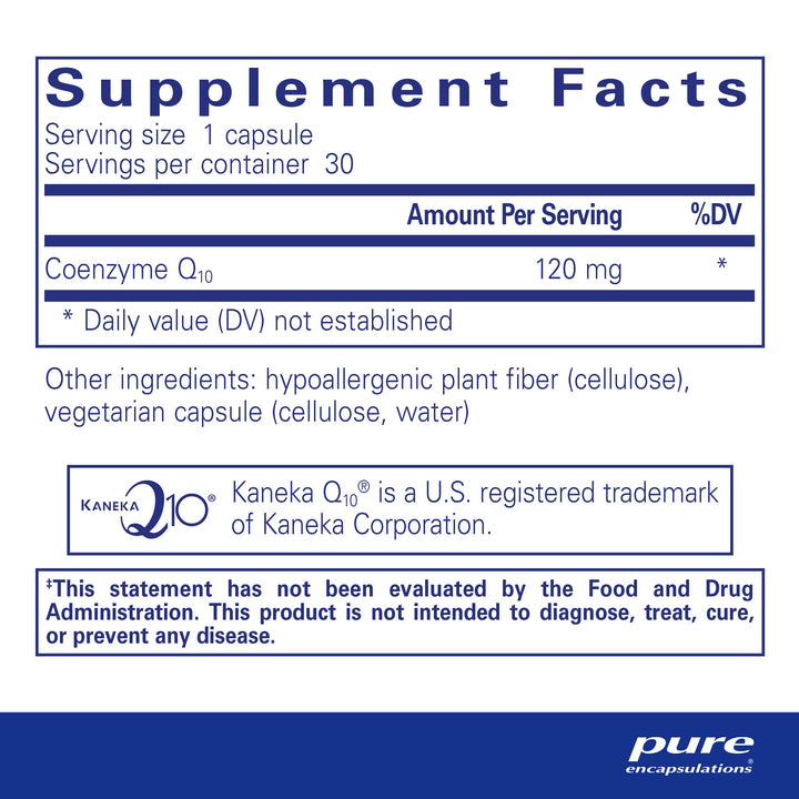 CoQ10 120 mg - Coenzyme Q10 Supplement for Heart Health, Energy, Antioxidants, Brain & Memory Health - Cellular Health, Cognition & Cardiovascular Support* - 1-Month Supply