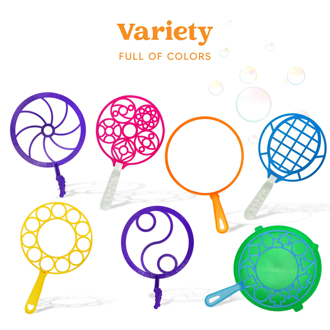 Big Bubble Wands Set Bulk for Kids Summer Outdoor Activity Party Favors, 18 Pcs Giant Bubble Maker with Tray, 12 Large, 6 Pcs Bubble Solution Suitable for All Age People
