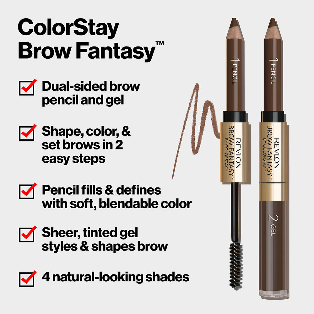 Brow Fantasy Pencil & Gel By Colorstay, Dark Brown