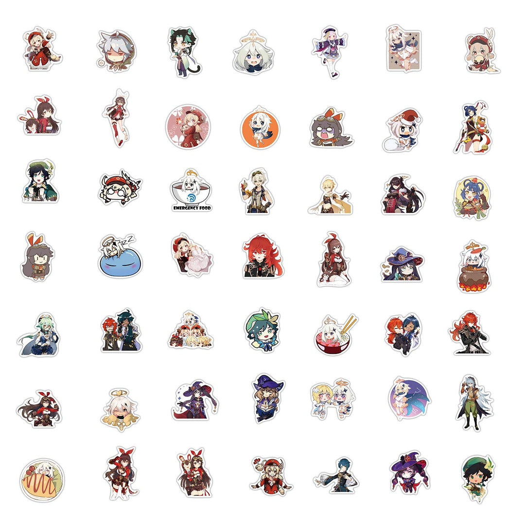 Genshin Impact Stickers 100pcs Video Game Stickers Waterproof Vinyl for Laptop Hydroflask Water Bottle Skateboard Luggage (100, Cute)
