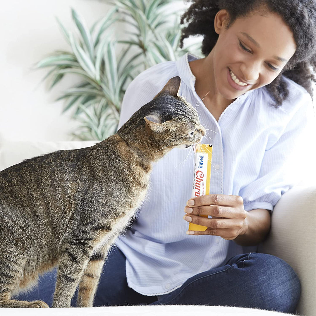Churu Lickable Purée Natural Cat Treats Tuna & Chicken 3 Flavor Assortment of 12 Tubes