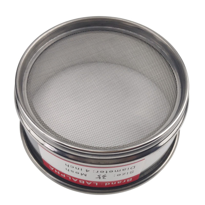 35 Mesh Lab Sieves, Test Sieve #35 Mesh, 4'' Diameter, 304 Stainless Steel Wire Cloth (0.5mm)