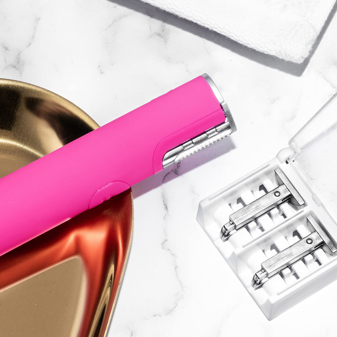 Mini Dermaplaning Tool for Precision Peach Fuzz Removal, Hot Pink