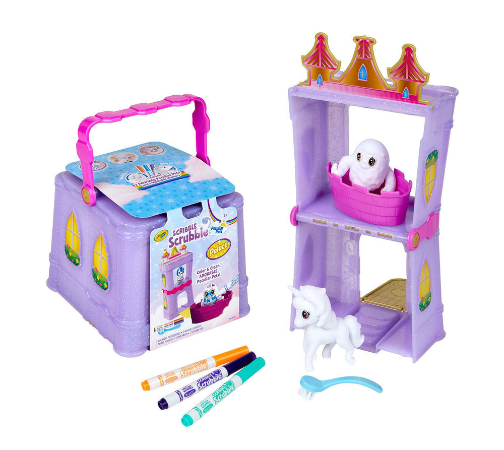 Scribble Scrubbie Peculiar Pets, Palace Playset with Yeti & Unicorn Toys, Kids Gifts for Girls & Boys, Ages 3, 4, 5, 9