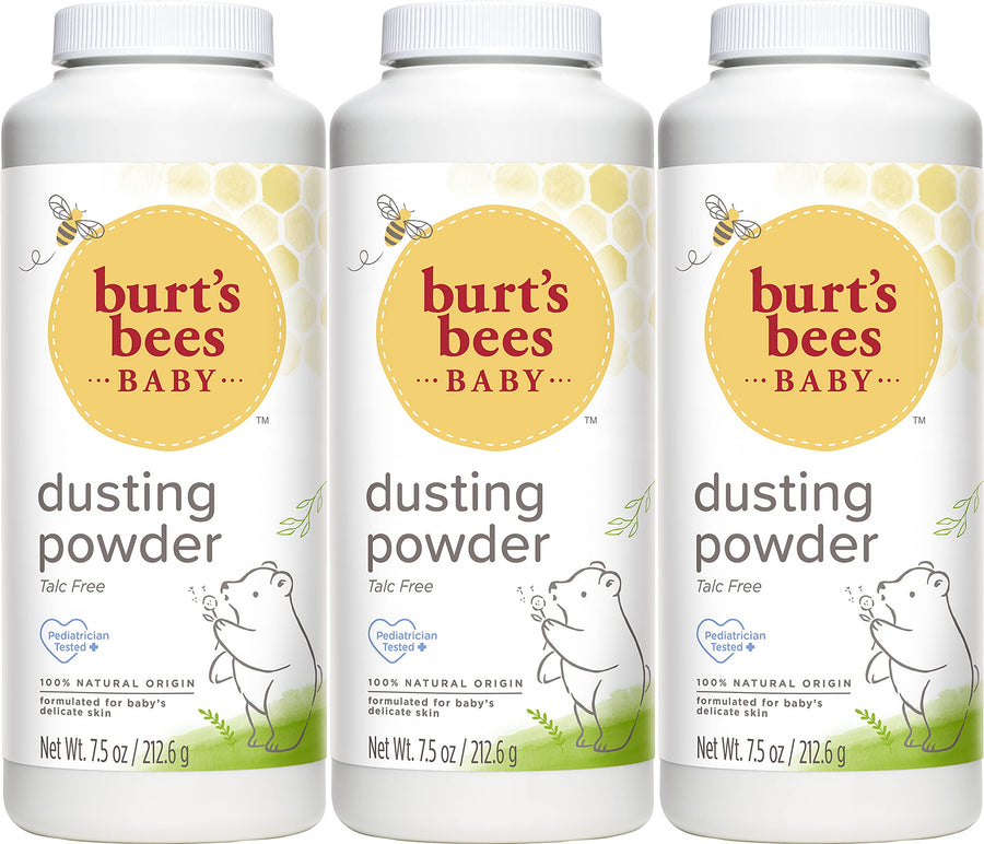 Baby Powder, Hypoallergenic Dusting Powder, Non-Irritating, Calming Skin Care, All Natural, Talc Free,7.5 Ounce (Pack of 3)