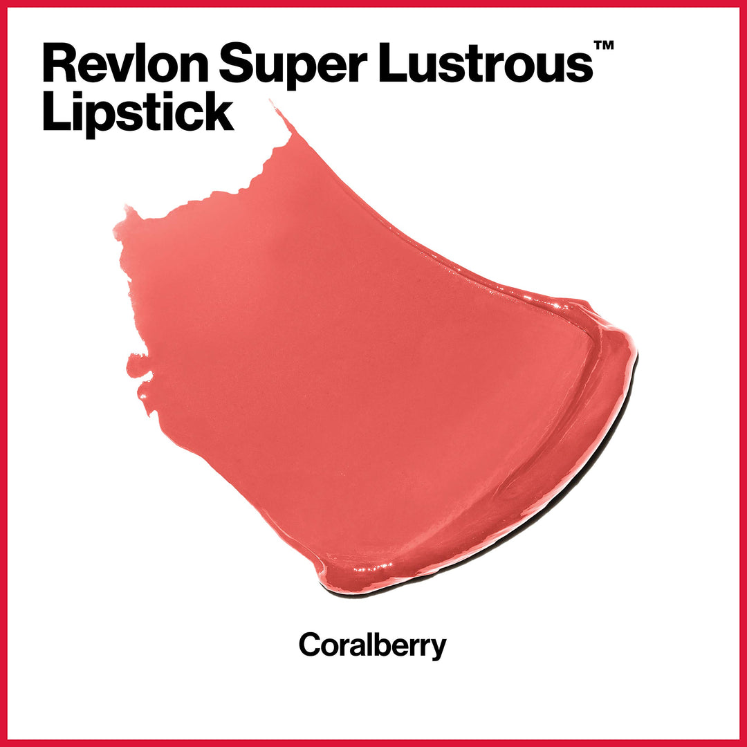 Revlon Super Lustrous Lipstick, High Impact Lipcolor with Moisturizing Creamy Formula, Infused with Vitamin E and Avocado Oil in Red / Coral, Coral Berry (674)