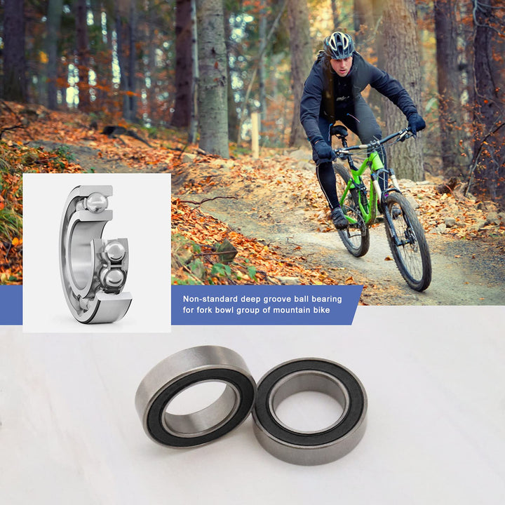 2Pcs 17287-2RS Deep Groove Ball Bearings 17x28x7mm Bearing Steel with Black Sealed Covers for Cycling MTB Mountain Road Bike