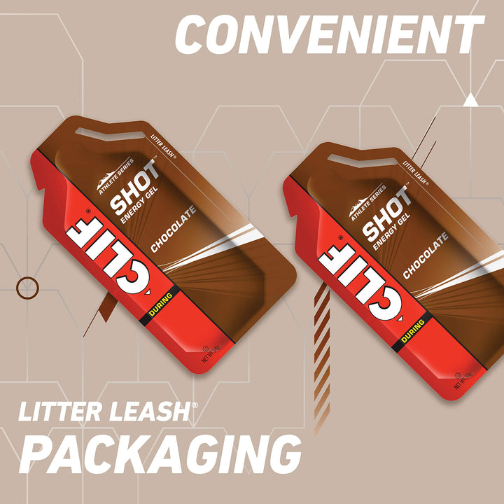 CLIF SHOT - Energy Gels - Chocolate Flavor - Non-GMO - Non-Caffeinated - Fast Carbs for Energy - High Performance & Endurance - Fast Fuel for Cycling and Running (1.2 Ounce Packet, 24 Count)