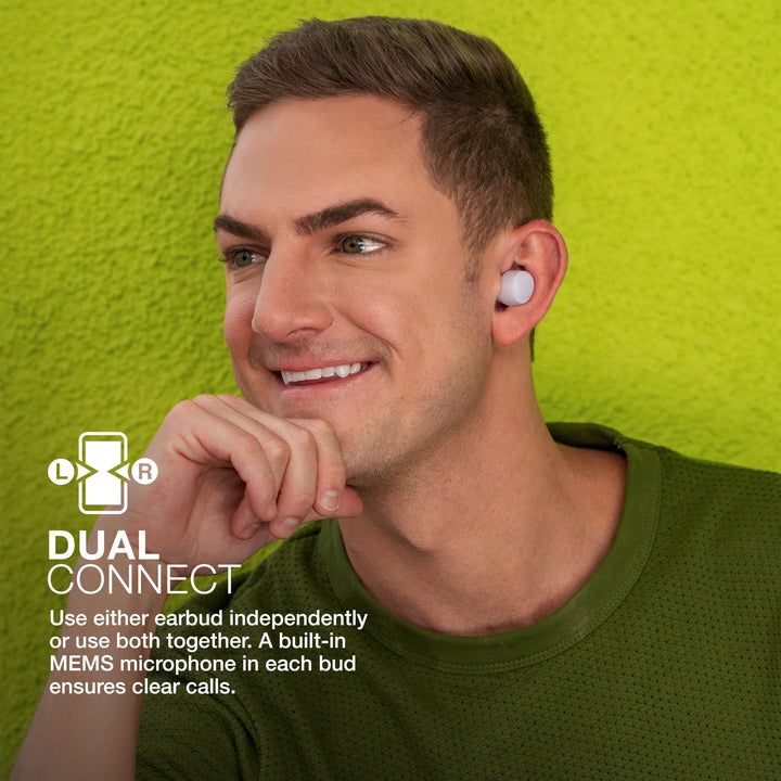 Go Air Pop True Wireless Bluetooth Earbuds + Charging Case, Lilac, Dual Connect, IPX4 Sweat Resistance, Bluetooth 5.1 Connection, 3 EQ Sound Settings Signature, Balanced, Bass Boost