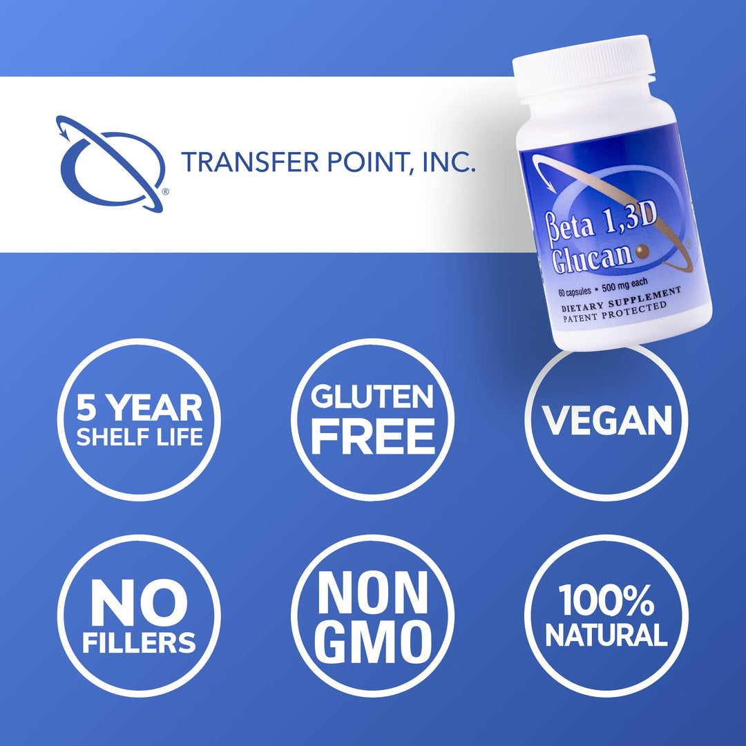 Immune Support Supplement with 500mg of Highly Purified Beta Glucan Per Capsule (Pack of 1)