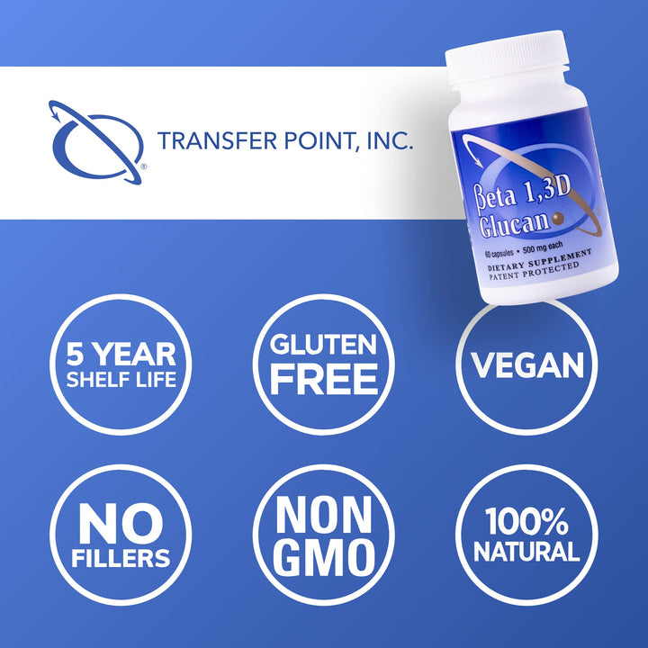 Immune Support Supplement with 500mg of Highly Purified Beta Glucan Per Capsule (Pack of 1)