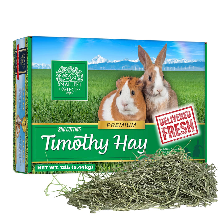 2nd Cutting Perfect Blend Timothy Hay Pet Food for Rabbits, Guinea Pigs, Chinchillas and Other Small Animals, Premium Natural Hay Grown in The US, 12 LB