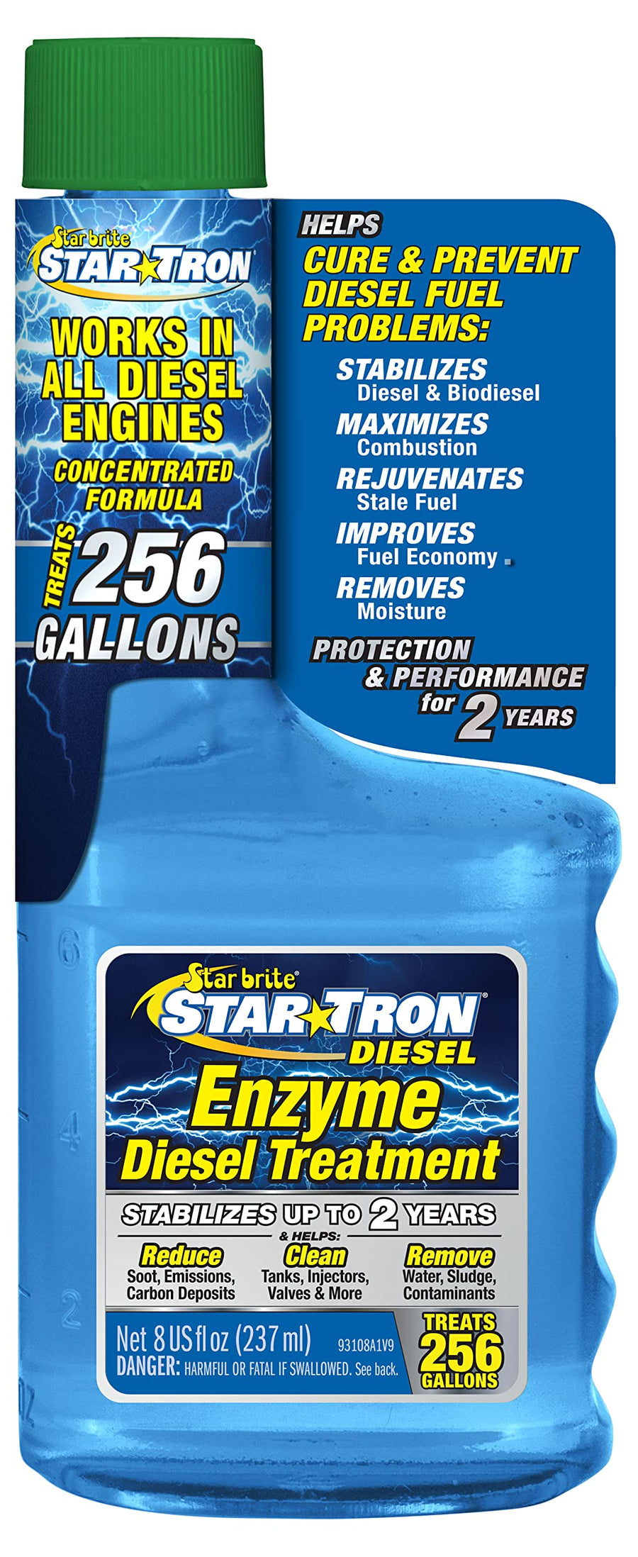 Star Tron Enzyme Fuel Treatment - Super Concentrated Diesel Formula - 1 oz. Treats 32 Gallons - 8 OZ (093108SS)