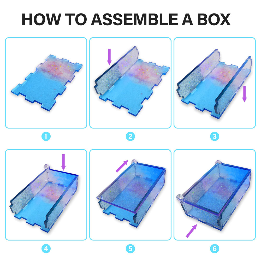 Domino Molds for Resin Casting, Silicone Resin Domino Mold Set, Domino Resin Mold and Domino Box Mold