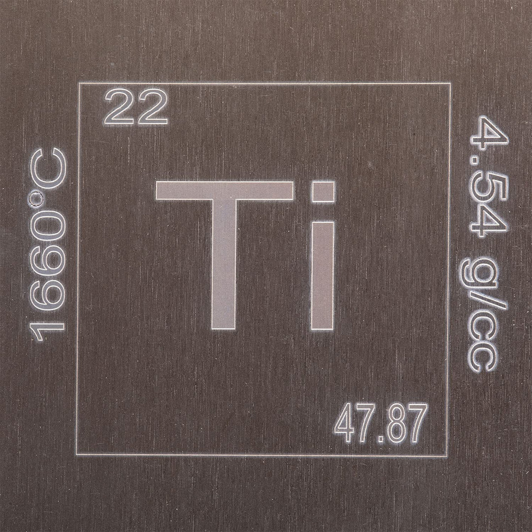 Titanium Bar - 1lb Laser Engraved .999 Pure Bullion Bar Chemistry Element Design