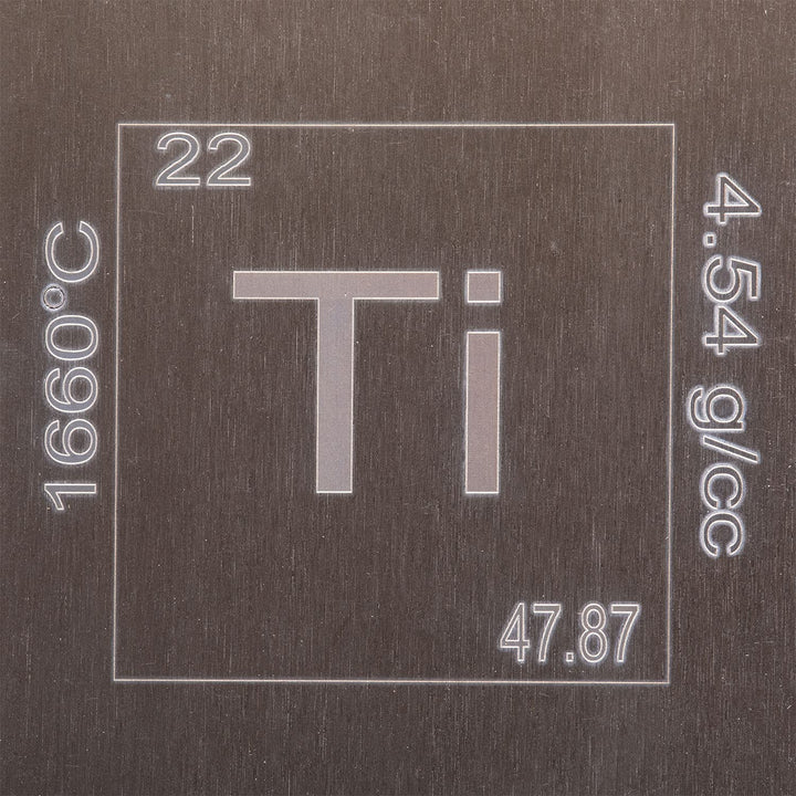 Titanium Bar - 1lb Laser Engraved .999 Pure Bullion Bar Chemistry Element Design