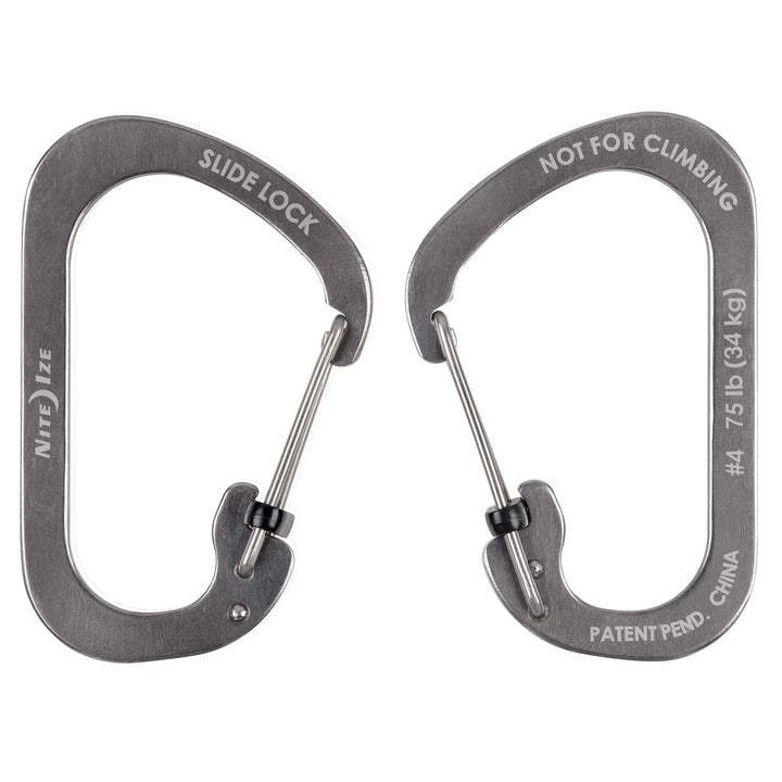 Locking Carabiner Clip, 2 in x 3-3/32 in, Stainless